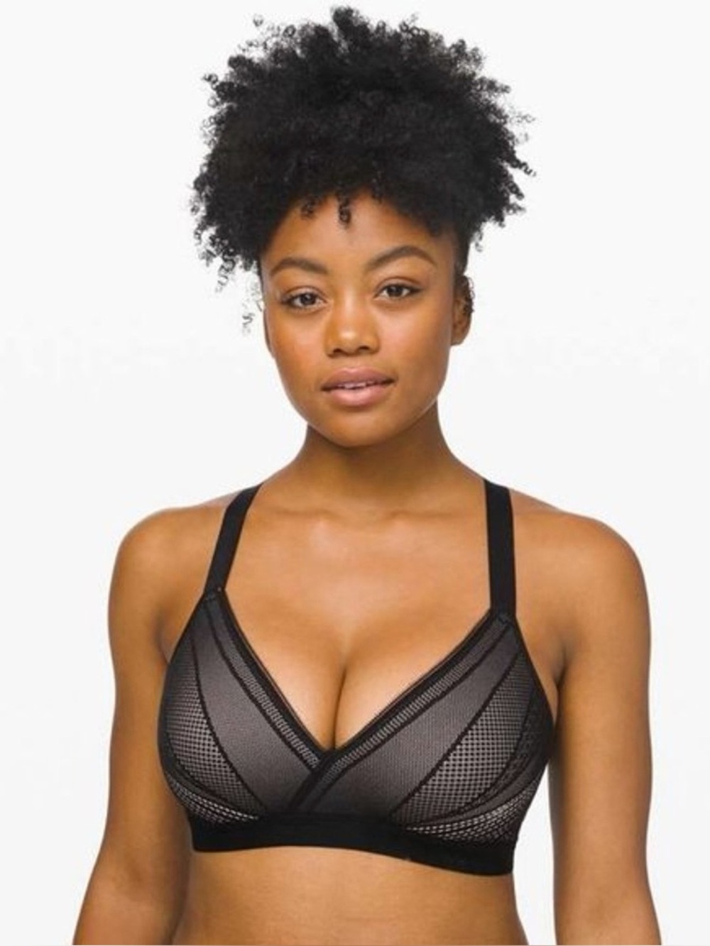 Lululemon Awake to Lace Black Nude Wireless Everyday Bra Women’s Size 32E